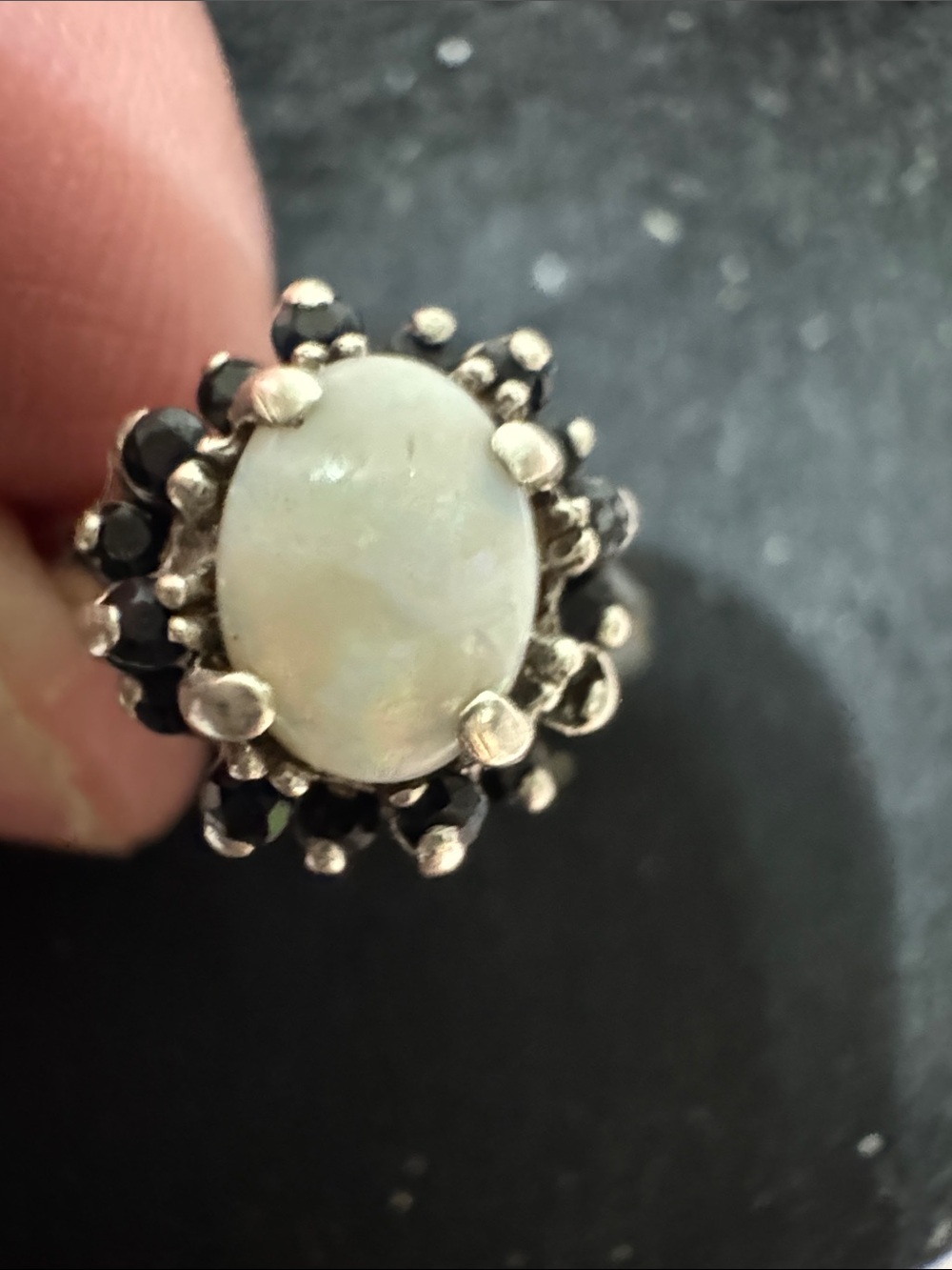 Opal and sapphire ring